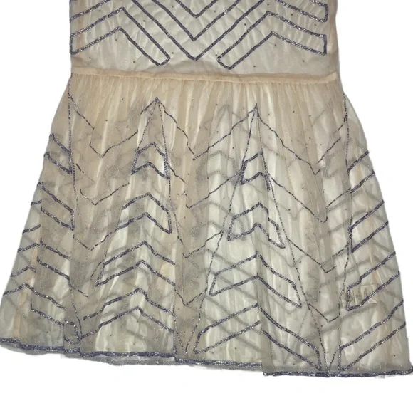 Free People Embellished Slip Mesh Beaded Dress Sz S - Picture 6 of 13